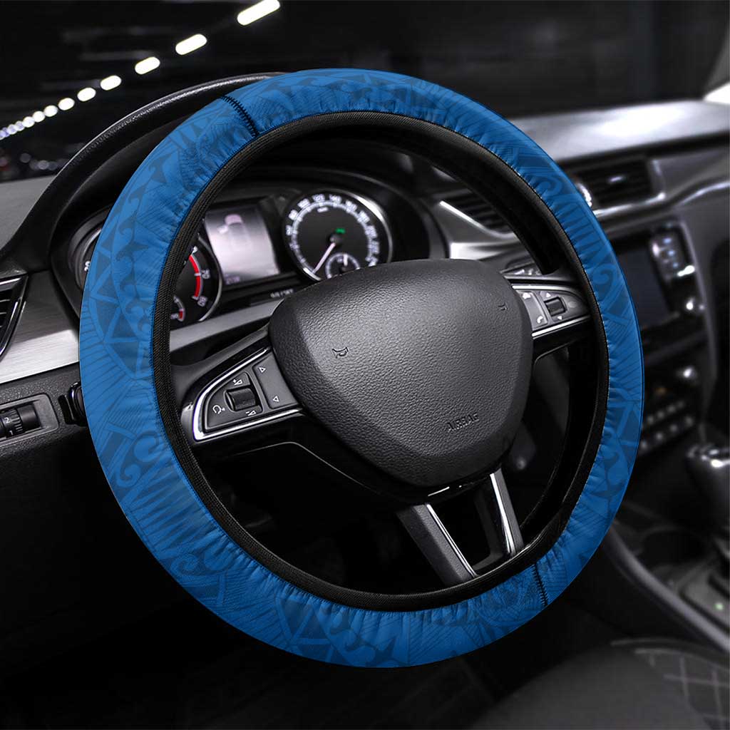 Western Bulldogs Steering Wheel Cover Polynesian Tribal Pattern Heritage Football