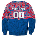 Personalized Western Bulldogs Sweatshirt Polynesian Tribal Pattern Heritage Football