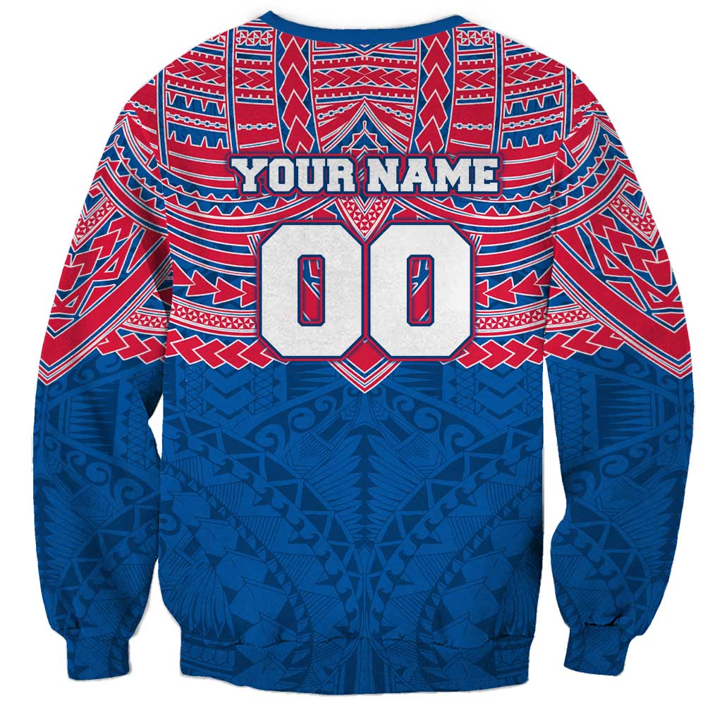 Personalized Western Bulldogs Sweatshirt Polynesian Tribal Pattern Heritage Football