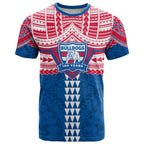 Personalized Western Bulldogs T Shirt Polynesian Tribal Pattern Heritage Football