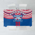 Personalized Western Bulldogs Tablecloth Polynesian Tribal Pattern Heritage Football