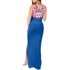 Personalized Western Bulldogs Tank Maxi Dress Polynesian Tribal Pattern Heritage Football