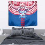 Personalized Western Bulldogs Tapestry Polynesian Tribal Pattern Heritage Football