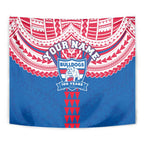 Personalized Western Bulldogs Tapestry Polynesian Tribal Pattern Heritage Football