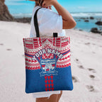 Personalized Western Bulldogs Tote Bag Polynesian Tribal Pattern Heritage Football