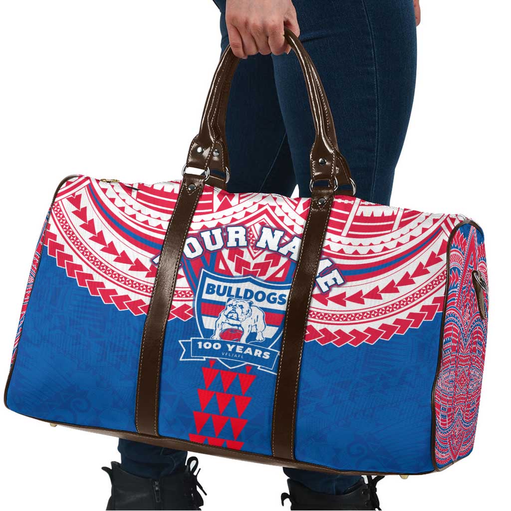 Personalized Western Bulldogs Travel Bag Polynesian Tribal Pattern Heritage Football
