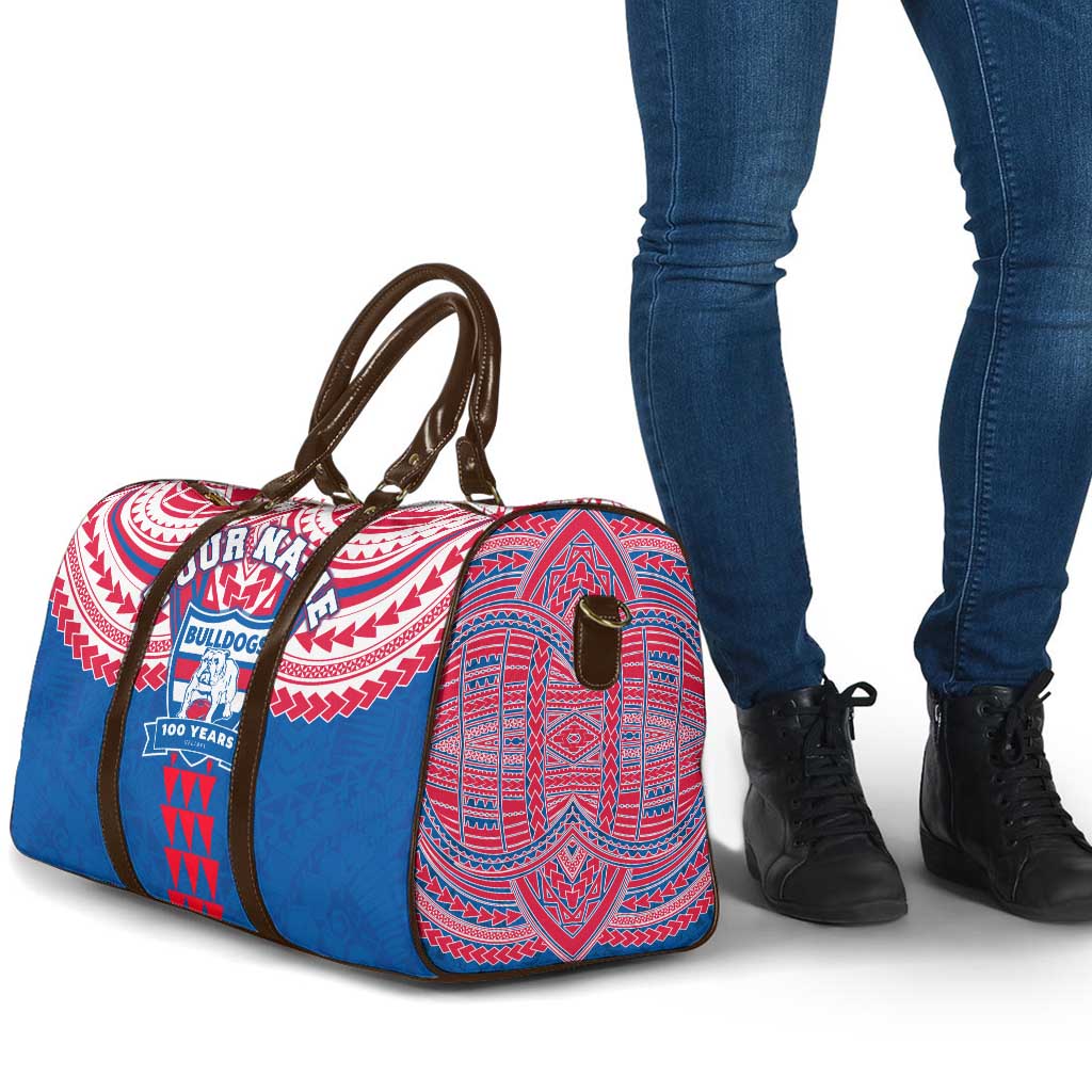 Personalized Western Bulldogs Travel Bag Polynesian Tribal Pattern Heritage Football