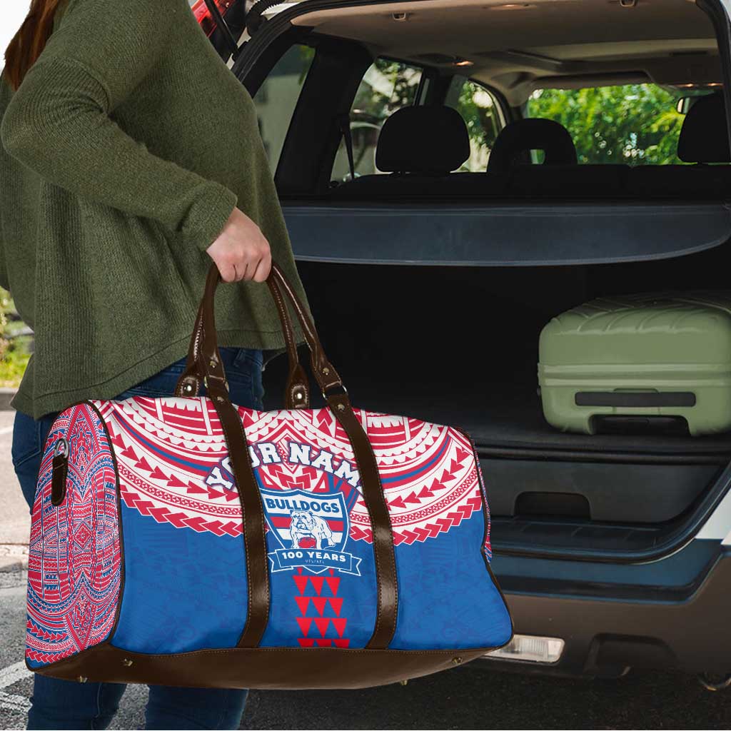 Personalized Western Bulldogs Travel Bag Polynesian Tribal Pattern Heritage Football