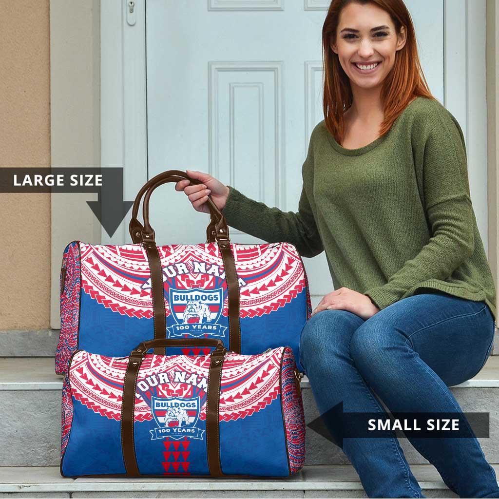 Personalized Western Bulldogs Travel Bag Polynesian Tribal Pattern Heritage Football
