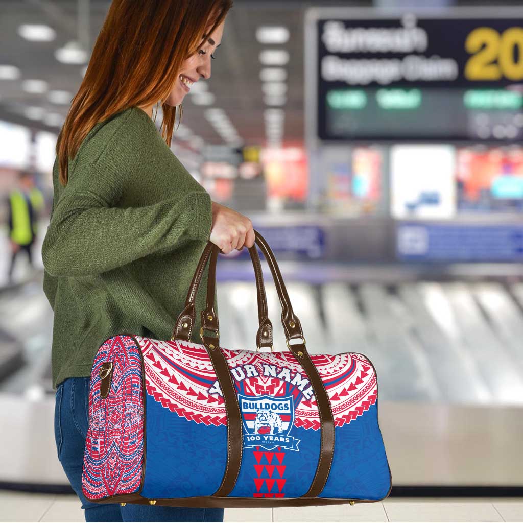 Personalized Western Bulldogs Travel Bag Polynesian Tribal Pattern Heritage Football