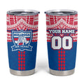 Personalized Western Bulldogs Tumbler Cup Polynesian Tribal Pattern Heritage Football