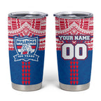 Personalized Western Bulldogs Tumbler Cup Polynesian Tribal Pattern Heritage Football