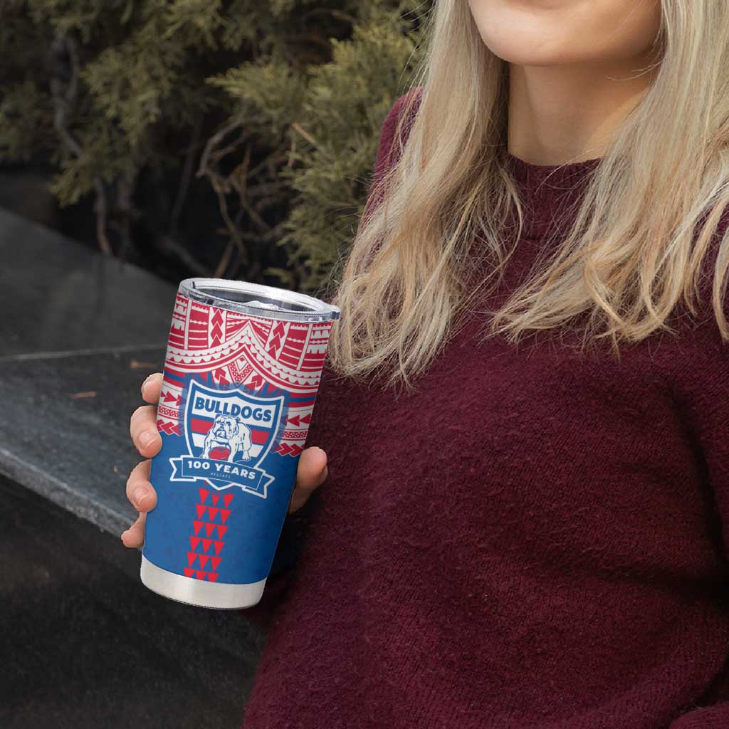 Personalized Western Bulldogs Tumbler Cup Polynesian Tribal Pattern Heritage Football