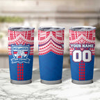 Personalized Western Bulldogs Tumbler Cup Polynesian Tribal Pattern Heritage Football
