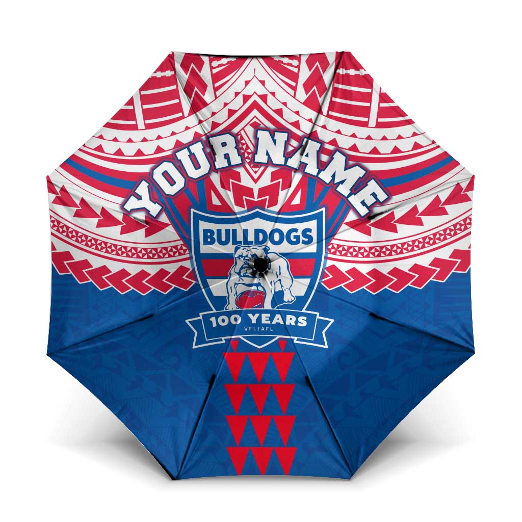 Personalized Western Bulldogs Umbrella Polynesian Tribal Pattern Heritage Football