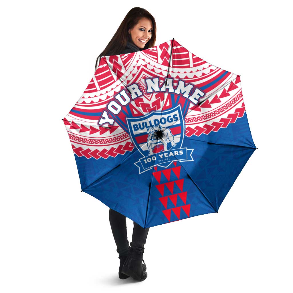 Personalized Western Bulldogs Umbrella Polynesian Tribal Pattern Heritage Football