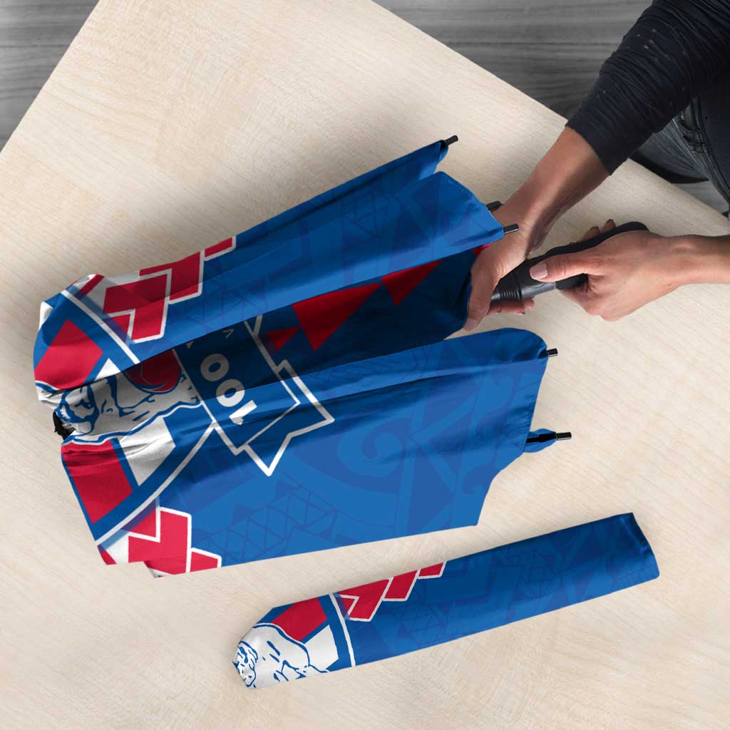 Personalized Western Bulldogs Umbrella Polynesian Tribal Pattern Heritage Football