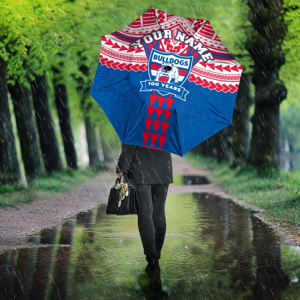 Personalized Western Bulldogs Umbrella Polynesian Tribal Pattern Heritage Football
