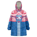 Personalized Western Bulldogs Wearable Blanket Hoodie Polynesian Tribal Pattern Heritage Football