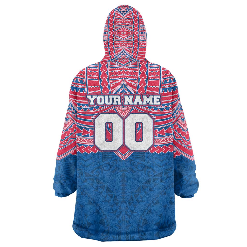 Personalized Western Bulldogs Wearable Blanket Hoodie Polynesian Tribal Pattern Heritage Football