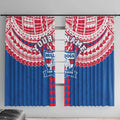 Personalized Western Bulldogs Window Curtain Polynesian Tribal Pattern Heritage Football