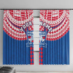 Personalized Western Bulldogs Window Curtain Polynesian Tribal Pattern Heritage Football