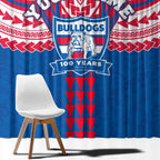 Personalized Western Bulldogs Window Curtain Polynesian Tribal Pattern Heritage Football