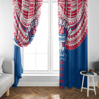 Personalized Western Bulldogs Window Curtain Polynesian Tribal Pattern Heritage Football