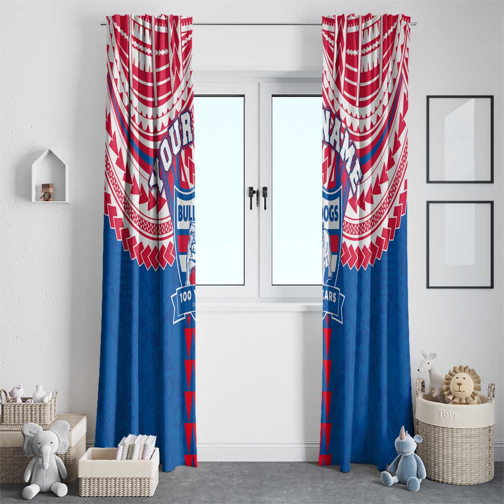 Personalized Western Bulldogs Window Curtain Polynesian Tribal Pattern Heritage Football