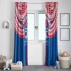 Personalized Western Bulldogs Window Curtain Polynesian Tribal Pattern Heritage Football