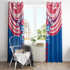 Personalized Western Bulldogs Window Curtain Polynesian Tribal Pattern Heritage Football