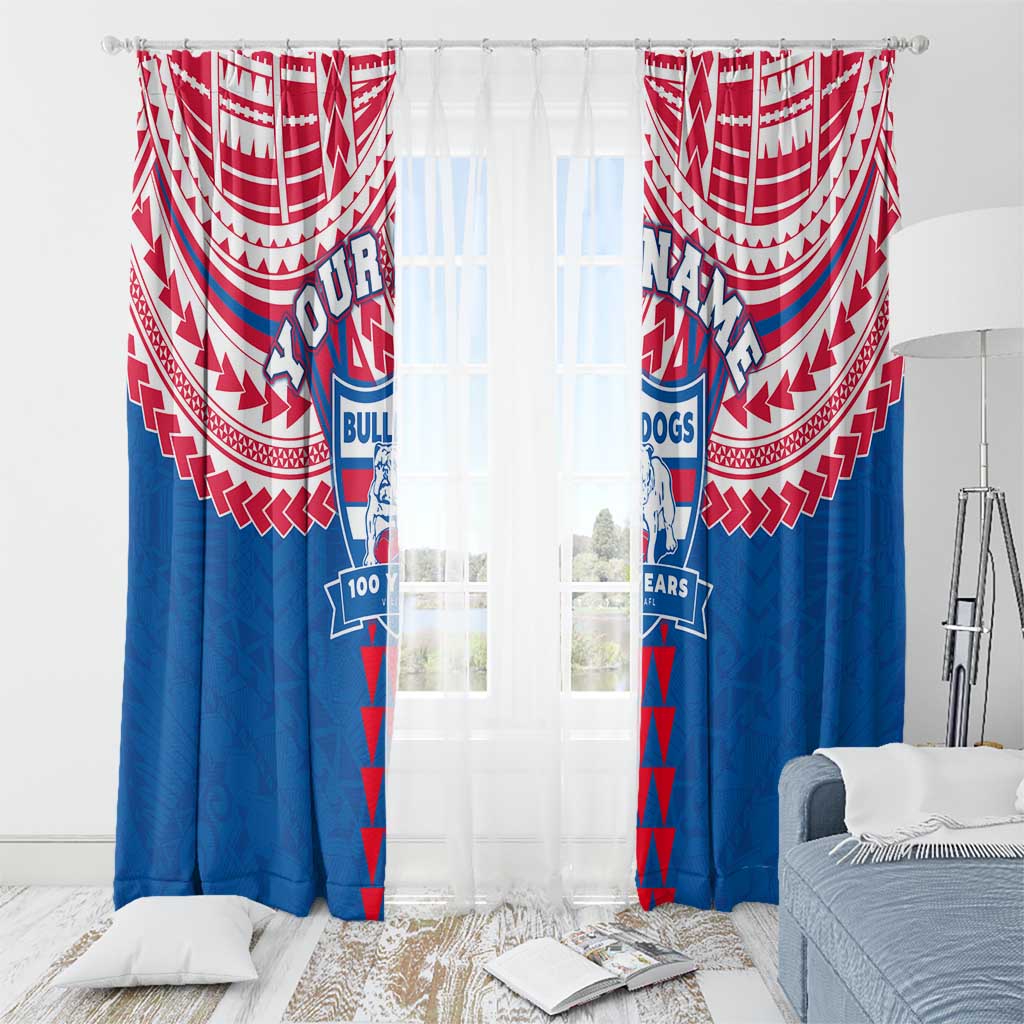 Personalized Western Bulldogs Window Curtain Polynesian Tribal Pattern Heritage Football