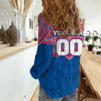 Personalized Western Bulldogs Women Casual Shirt Polynesian Tribal Pattern Heritage Football