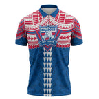 Personalized Western Bulldogs Zipper Polo Shirt Polynesian Tribal Pattern Heritage Football