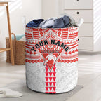 Personalized Sydney Swans Laundry Basket Polynesian Tribal Pattern Heritage Football