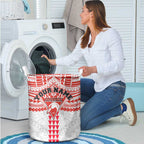 Personalized Sydney Swans Laundry Basket Polynesian Tribal Pattern Heritage Football