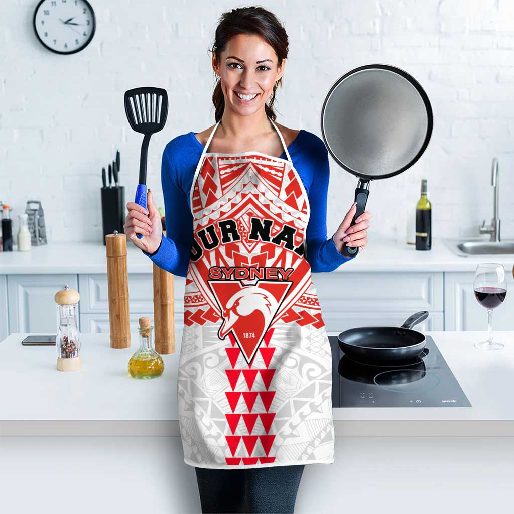 Personalized Sydney Swans Apron Polynesian Tribal Pattern Heritage Football