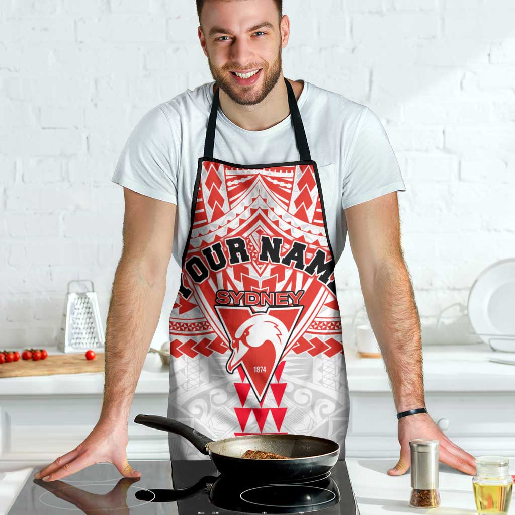Personalized Sydney Swans Apron Polynesian Tribal Pattern Heritage Football
