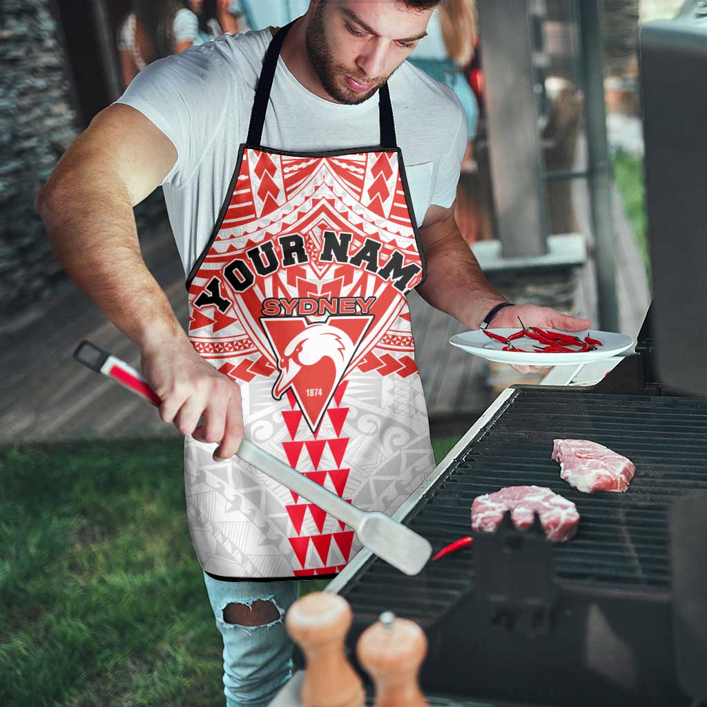 Personalized Sydney Swans Apron Polynesian Tribal Pattern Heritage Football