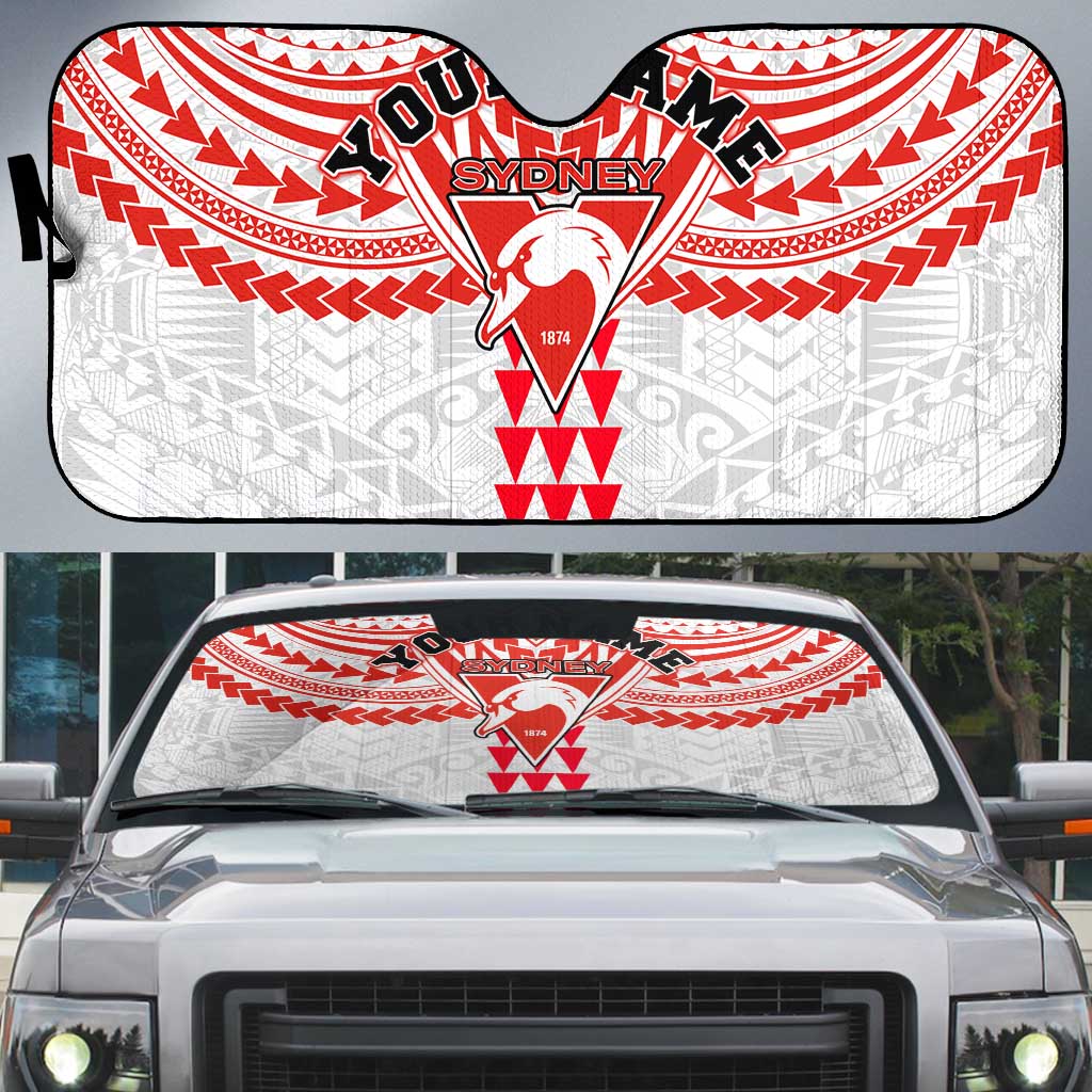 Personalized Sydney Swans Auto Sun Shade Polynesian Tribal Pattern Heritage Football