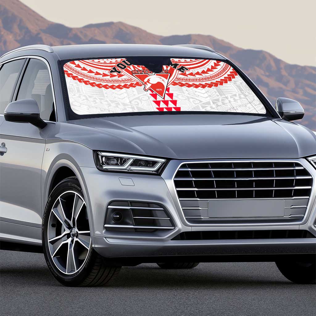 Personalized Sydney Swans Auto Sun Shade Polynesian Tribal Pattern Heritage Football