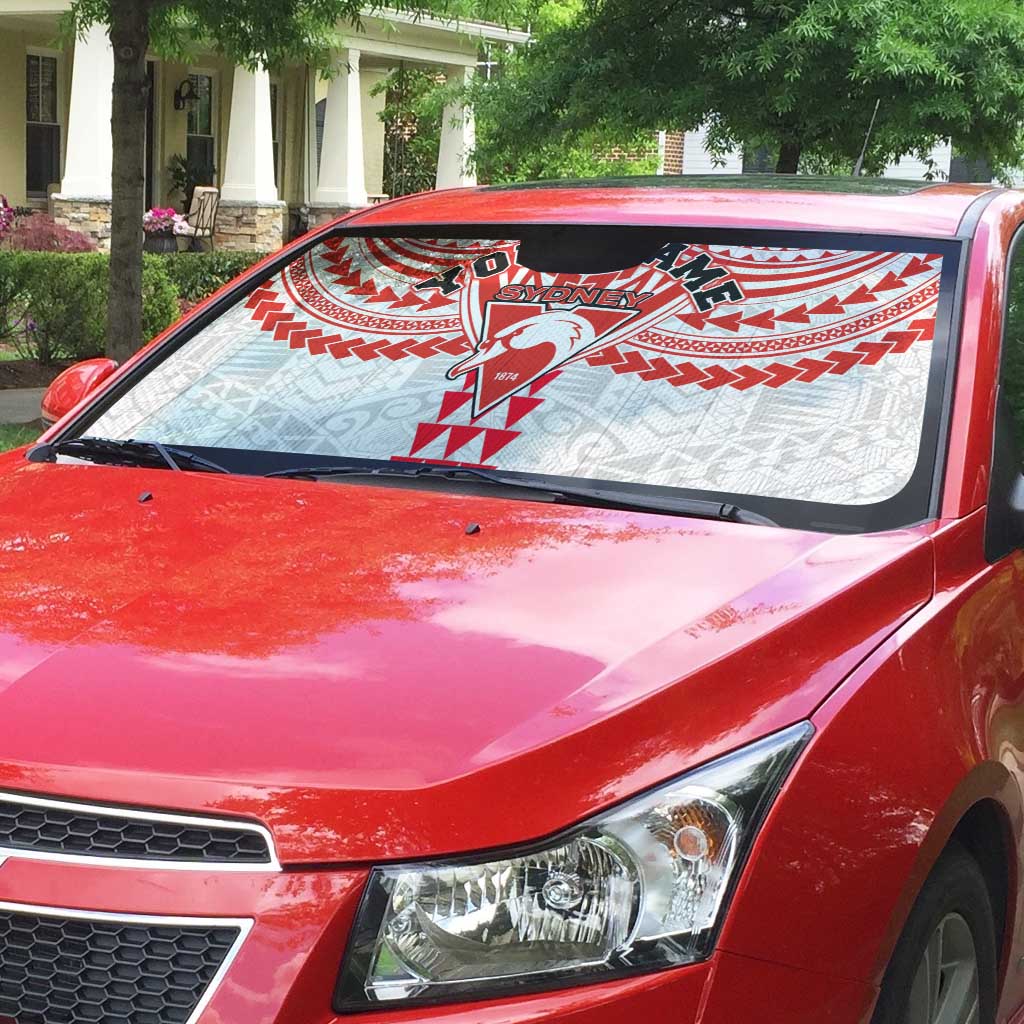 Personalized Sydney Swans Auto Sun Shade Polynesian Tribal Pattern Heritage Football