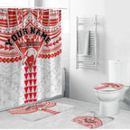 Personalized Sydney Swans Bathroom Set Polynesian Tribal Pattern Heritage Football