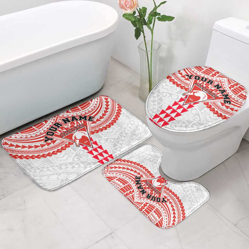Personalized Sydney Swans Bathroom Set Polynesian Tribal Pattern Heritage Football