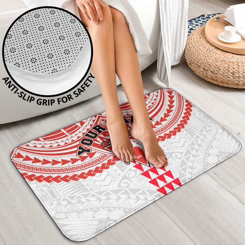Personalized Sydney Swans Bathroom Set Polynesian Tribal Pattern Heritage Football
