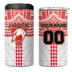 Personalized Sydney Swans 4 in 1 Can Cooler Tumbler Polynesian Tribal Pattern Heritage Football