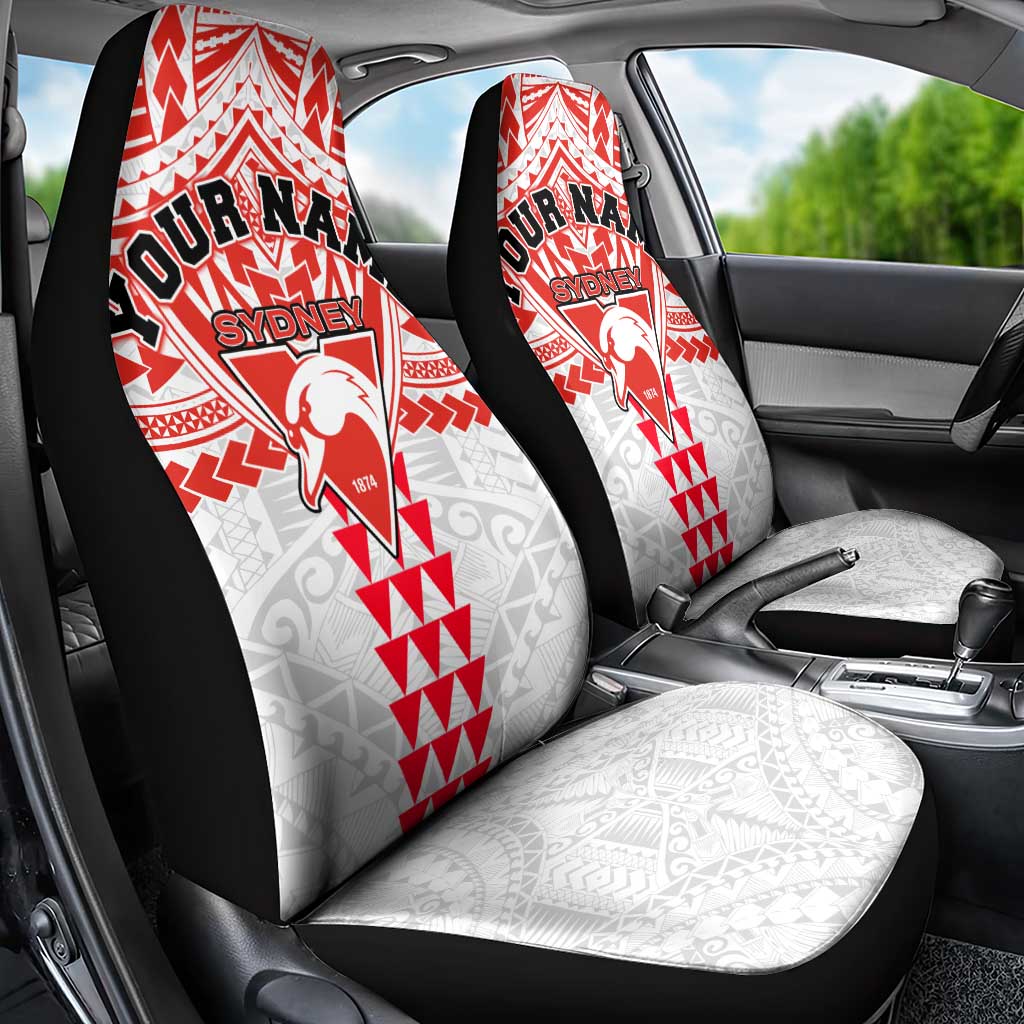 Personalized Sydney Swans Car Seat Cover Polynesian Tribal Pattern Heritage Football
