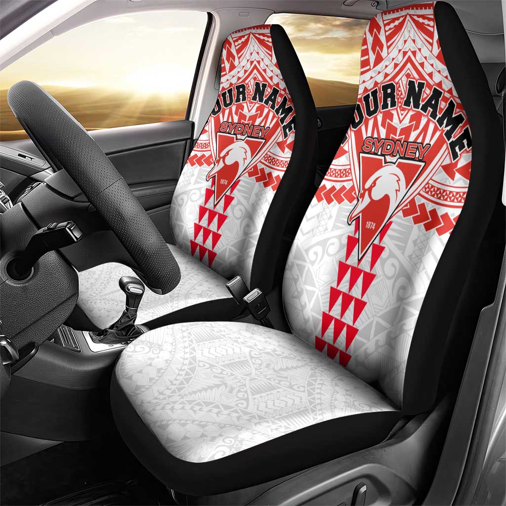 Personalized Sydney Swans Car Seat Cover Polynesian Tribal Pattern Heritage Football