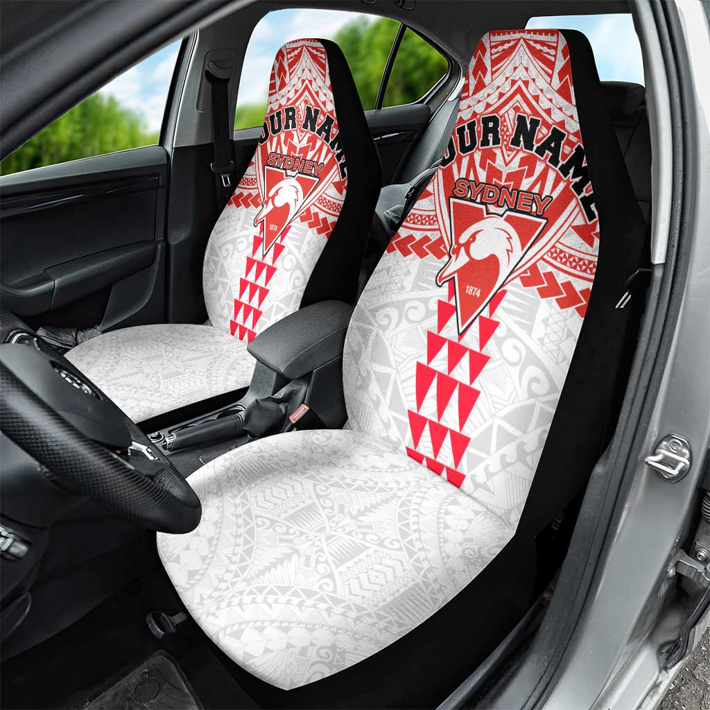 Personalized Sydney Swans Car Seat Cover Polynesian Tribal Pattern Heritage Football