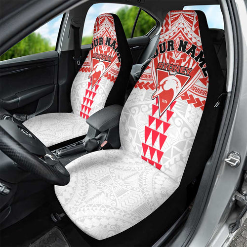 Personalized Sydney Swans Car Seat Cover Polynesian Tribal Pattern Heritage Football